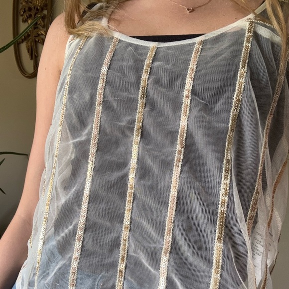 Abercrombie & Fitch Mesh Sequin Flowy Tank - Picture 4 of 9